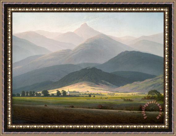 Caspar David Friedrich Landscape in The Riesengebirge Framed Print