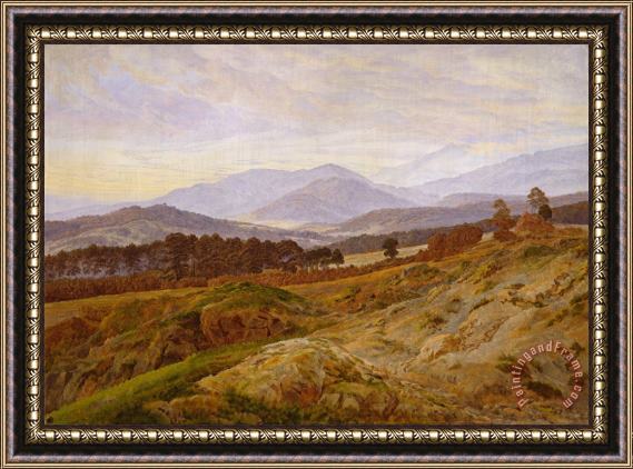 Caspar David Friedrich Mountain in Riesengebirge Framed Print