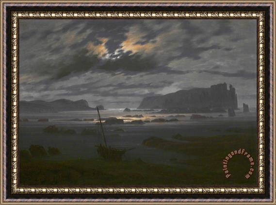 Caspar David Friedrich Northern Sea in The Moonlight Framed Painting