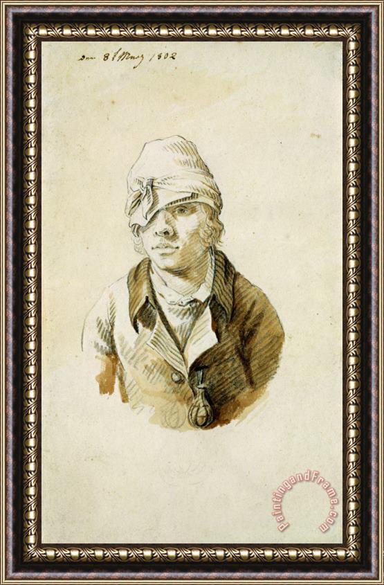 Caspar David Friedrich Self Portrait with Cap And Eye Patch, 8th May 1802 Framed Painting
