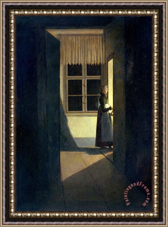 Caspar David Friedrich The Woman with The Candlestick Framed Painting