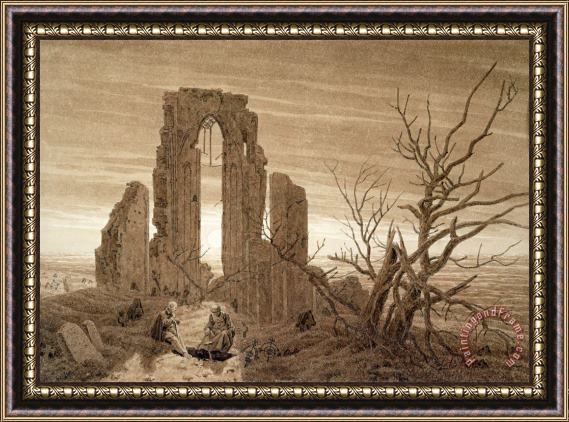 Caspar David Friedrich Winter (ink And Pencil on Paper) Framed Painting