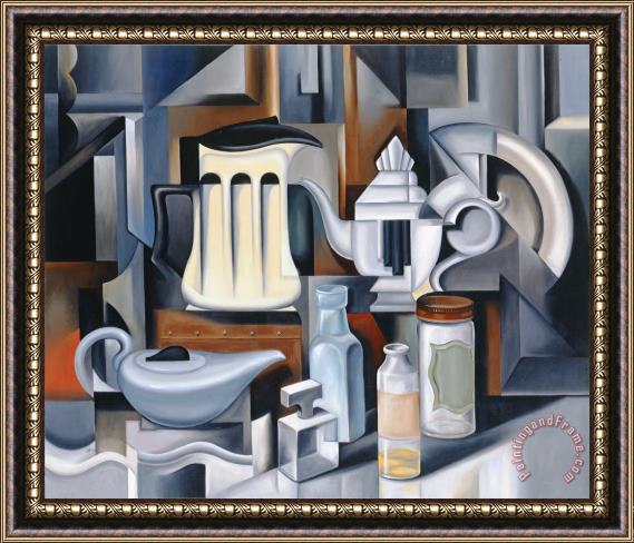 Catherine Abel Still Life with Teapots Framed Painting