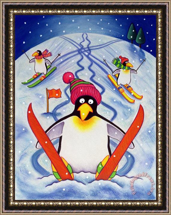 Cathy Baxter Skiing Holiday Framed Painting