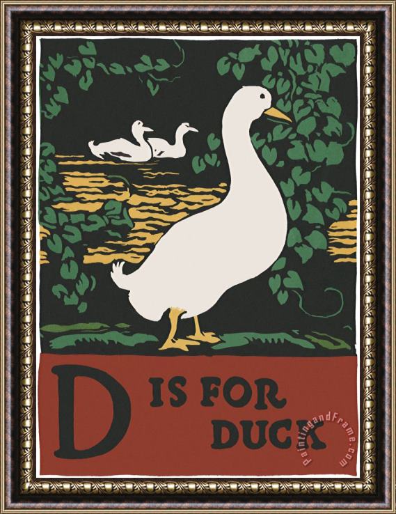 C.B. Falls Alphabet: D Is for Duck Framed Print