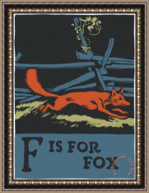C.B. Falls Alphabet: F Is for Fox Framed Painting
