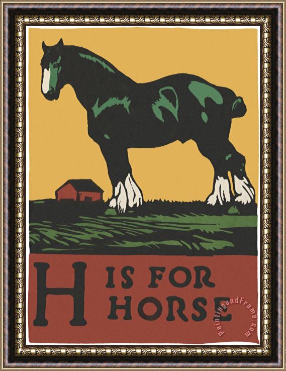C.B. Falls Alphabet: H Is for Horse Framed Painting