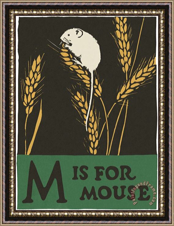 C.B. Falls Alphabet: M Is for Mouse Framed Painting