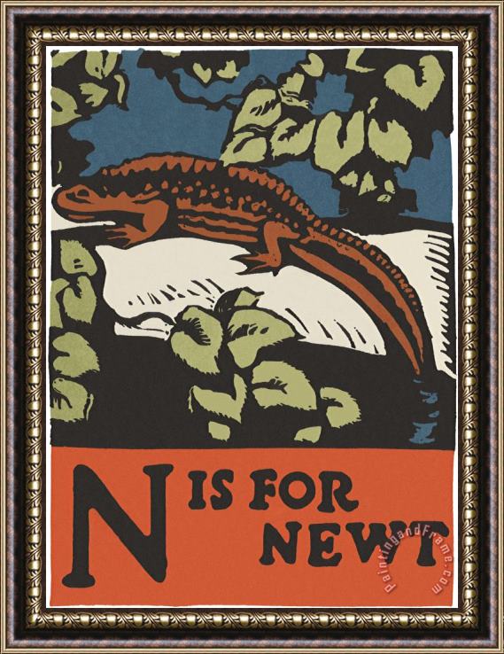 C.B. Falls Alphabet: N Is for Newt Framed Print