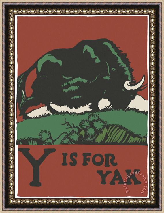 C.B. Falls Alphabet: Y Is for Yak Framed Painting