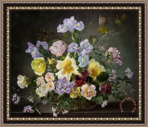 Cecil Kennedy A Still Life with Peonies And Other Flowers Framed Painting