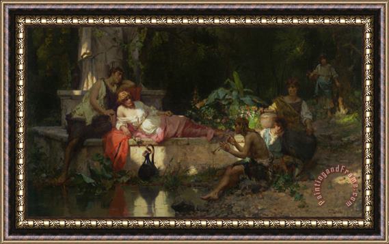 Cesare Auguste Detti A Summer Idyll Framed Painting