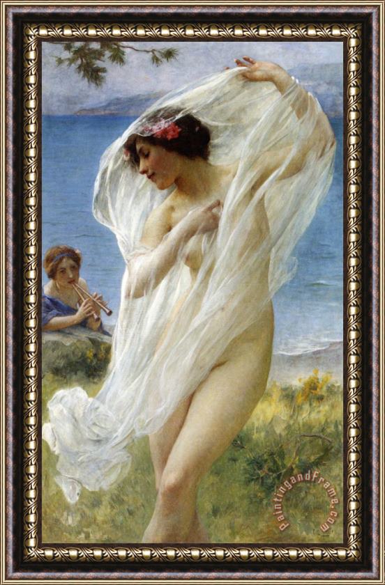 Charles Amable Lenoir A Dance by The Sea Framed Painting
