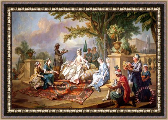 Charles Amedee Philippe van Loo The Sultana Served by her Eunuchs Framed Painting