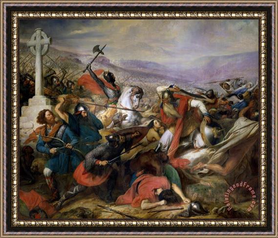 Charles Auguste Steuben The Battle of Poitiers Framed Print