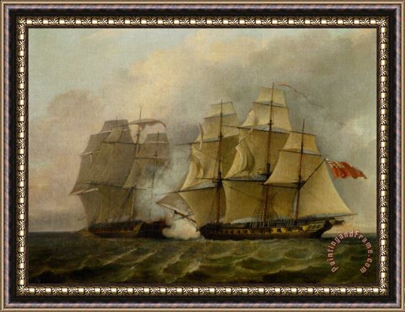 Charles Brooking The Battle Between Chesapeake And The Shannon Framed Print