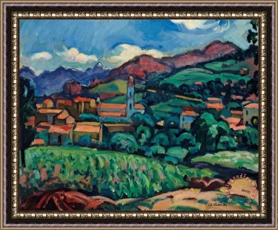 Charles Camoin L'eglise De Piana En Corse Framed Painting