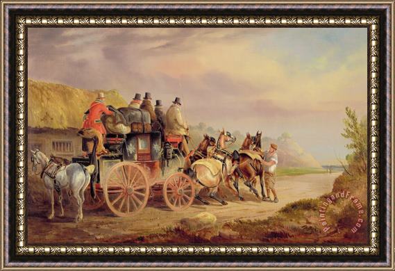 Charles Cooper Henderson Mail Coaches on the Road - The 'Quicksilver' Framed Painting