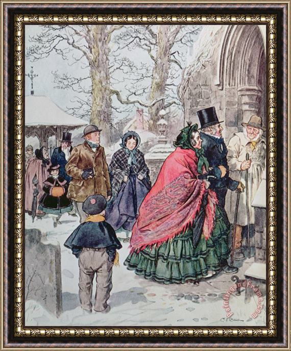 Charles Edmund Brock Christmas at Dreamthorpe Framed Print