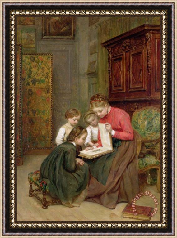 Charles Edouard Frere The Family Album Framed Painting