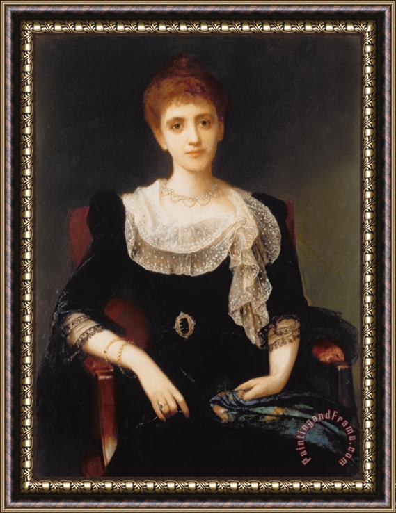 Charles Edward Halle Portrait of a Lady Framed Painting
