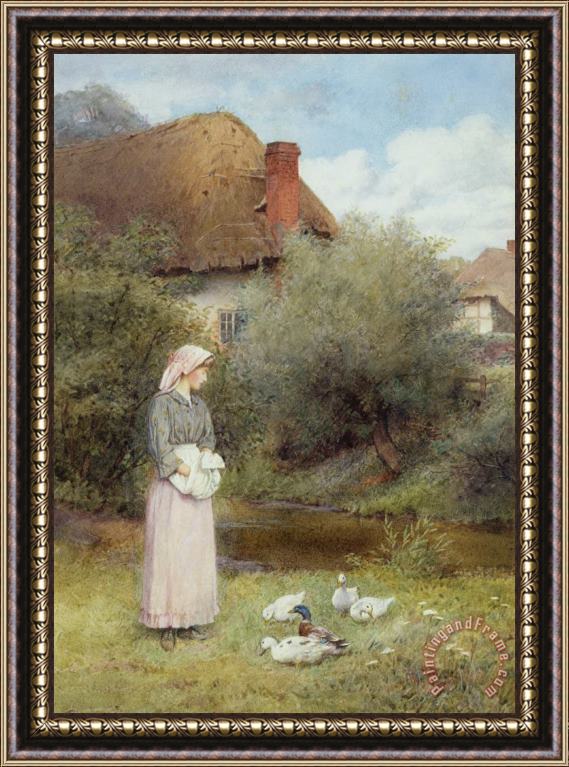 Charles Edward Wilson Feeding The Ducks Framed Painting