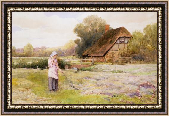 Charles Edward Wilson Waiting For The Wain Framed Painting