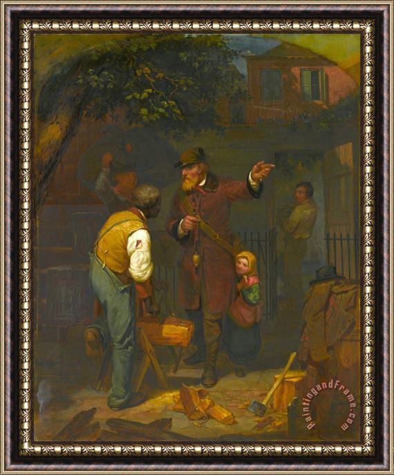 Charles Felix Blauvelt A German Immigrant Inquiring His Way Framed Painting