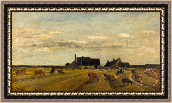 Charles Francois Daubigny Farm at Kerity, Brittany Framed Print