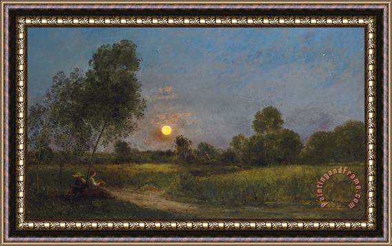 Charles Francois Daubigny Moonrise Framed Painting