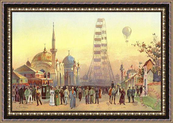 Charles Graham Along The Plaisance, From The World's Fair in Water Colors Framed Painting