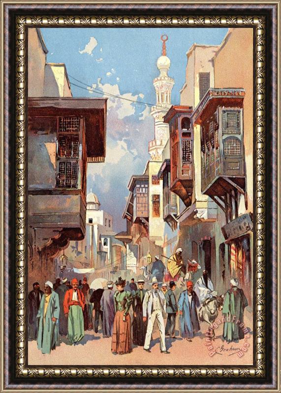 Charles Graham Cairo Street, From The World's Fair in Water Colors Framed Print