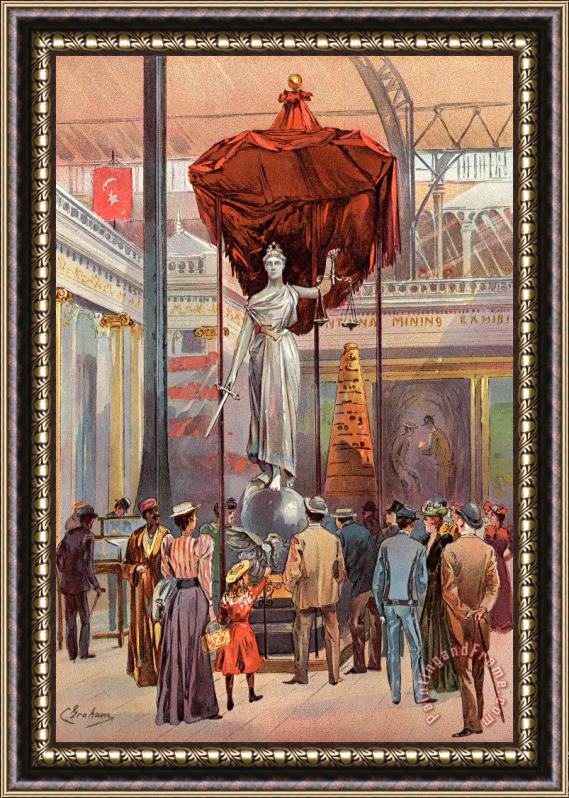 Charles Graham The Silver Statue, Montana Exhibit, From The World's Fair in Water Colors Framed Print