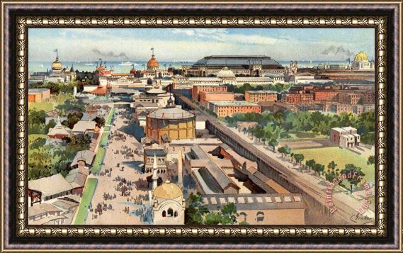 Charles Graham View From The Ferris Wheel, From The World's Fair in Water Colors Framed Painting