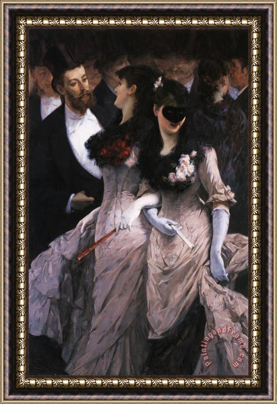 Charles Hermans At The Masquerade Framed Painting