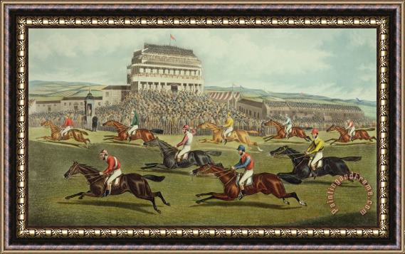 Charles Hunt and Son The Liverpool Grand National Steeplechase Coming In Framed Print