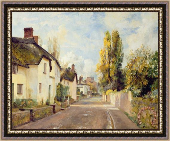 Charles James Fox Village Street Scene Framed Painting