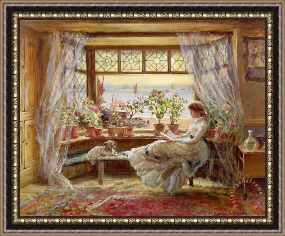 Charles James Lewis Reading by the Window Framed Print