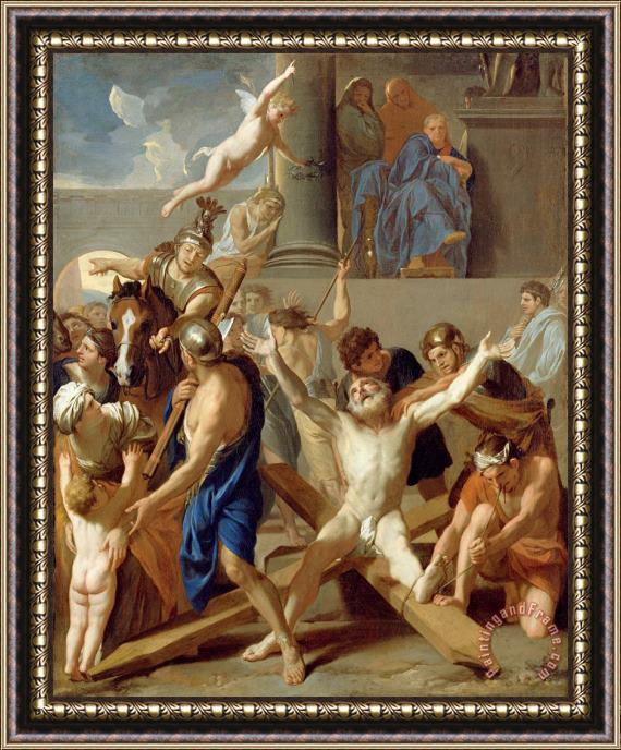 Charles Le Brun The Martyrdom of St. Andrew Framed Painting
