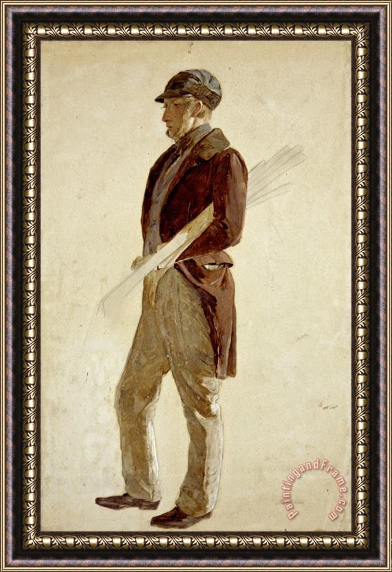 Charles Lees Sandy Pirrie, Active 1847. Golfer Framed Painting