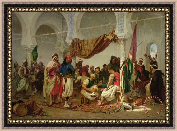 Charles Marie Lhuillier The Turkish Cafe Framed Print