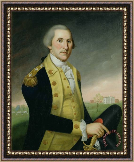 Charles P Polk George Washington at Princeton Framed Painting