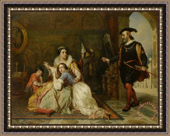 Charles Robert Leslie The Admonishment of Beatrice Cenci Framed Painting