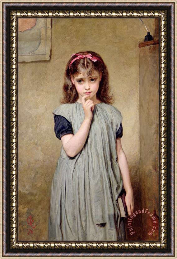 Charles Sillem Lidderdale A Young Girl in the Classroom Framed Print