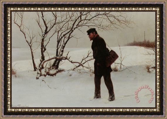Charles Spencelayh A Winter Traveler Framed Painting