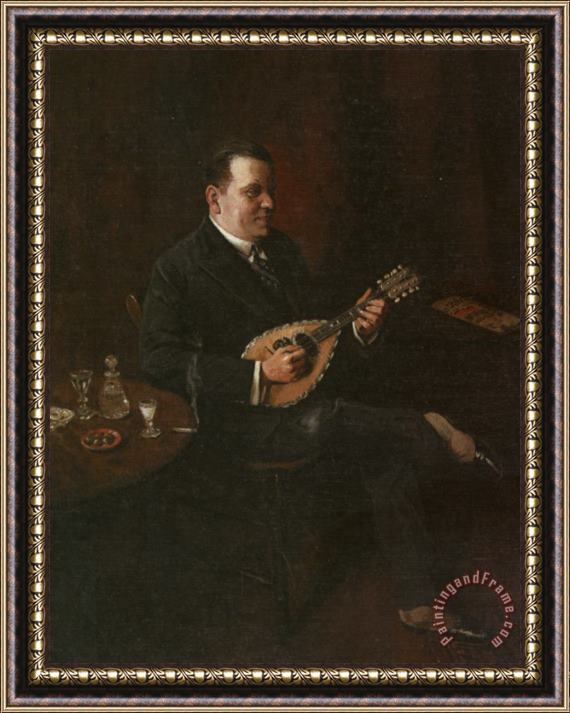 Charles Spencelayh The Mandolin Player Framed Print