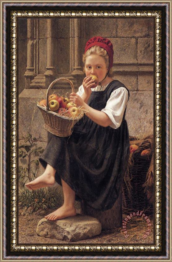 Charles Victor Thirion The Apple Girl Framed Painting
