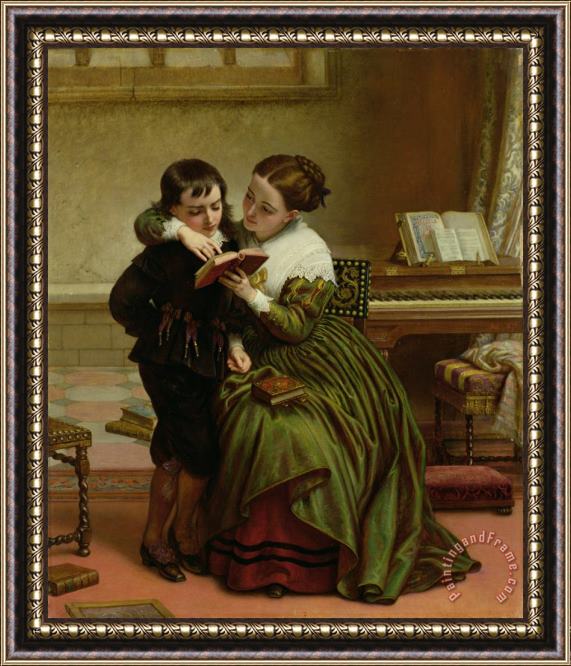 Charles West Cope George Herbert and His Mother Framed Painting