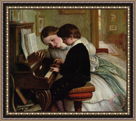 Charles West Cope Music Lesson Framed Painting