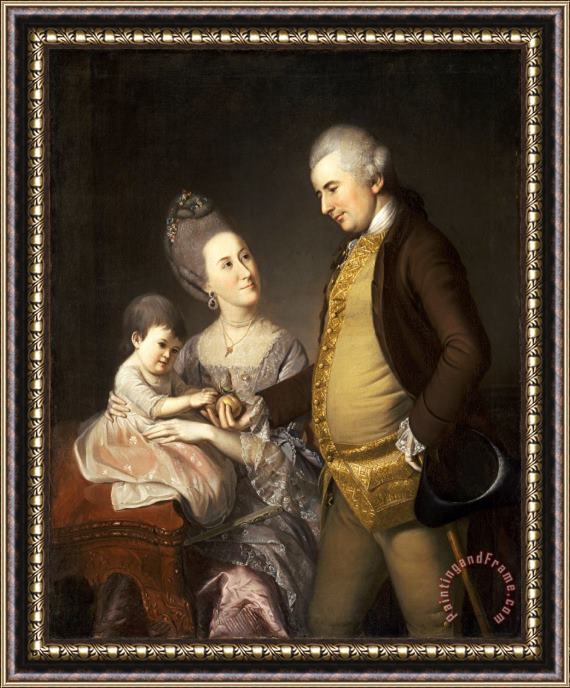 Charles Willson Peale Portrait of John And Elizabeth Lloyd Cadwalader And Their Daughter Anne Framed Print